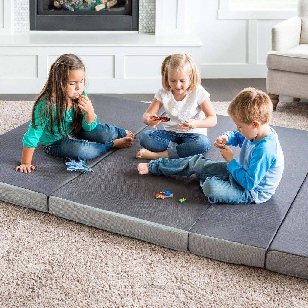 LUCID 4 Inch Folding Sofa and Play floor sleeping mats