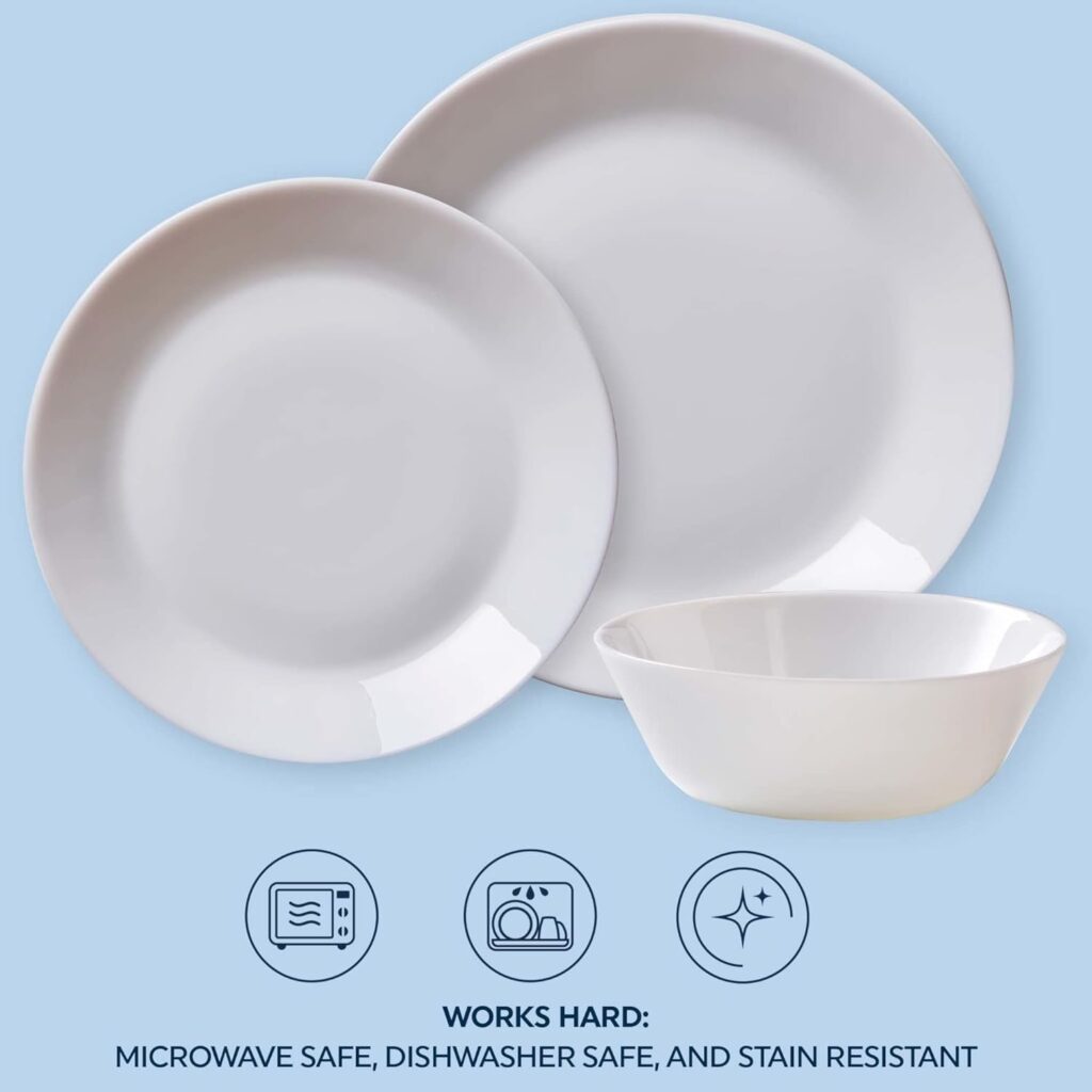 Corelle MilkGlass 12-Piece Dinnerware Set