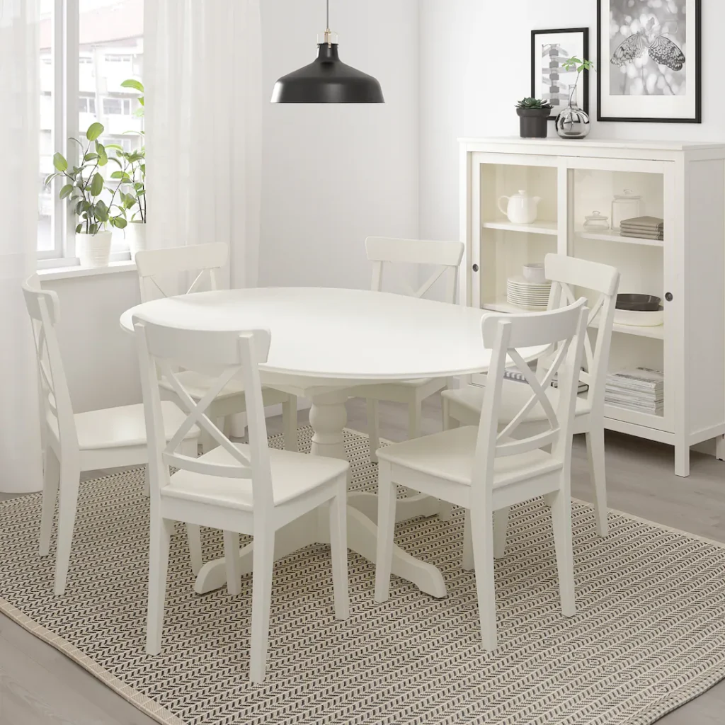 white Ikea round table