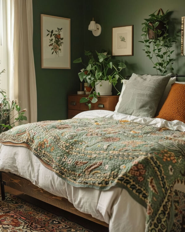 rest green bedroom idea