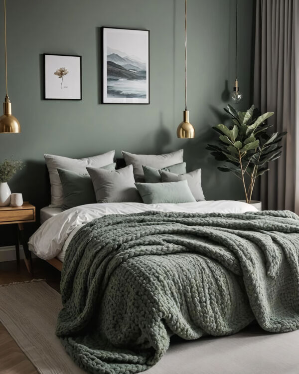 green and grey room